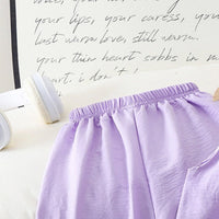 Girls Lavender Bow Applique Sleeveless Top With Pants Sets 2 pc. Sets