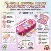 Dark Pink Unicorn Pencil Case with Keychain Trending Accessories