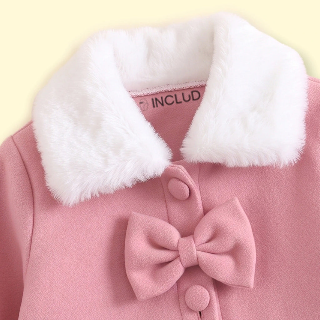 Girls Pink Long Sleeve Top With Pleated Skirt Sets 2 pc. Sets