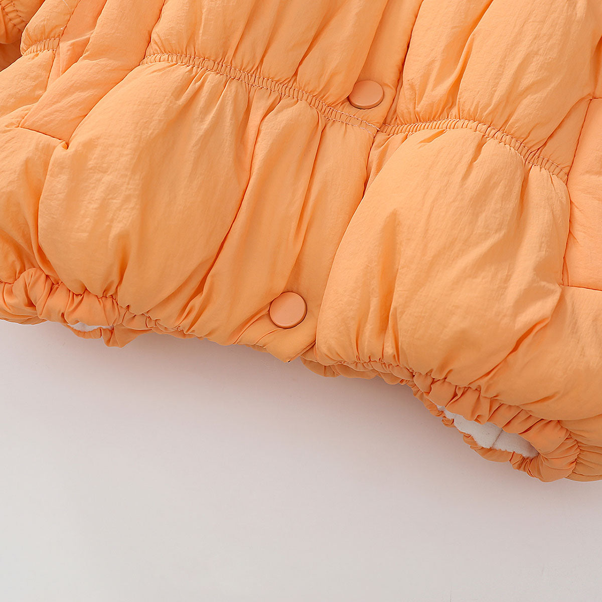 Girls Orange Solid Puffer Winter Jacket Coats & Jackets