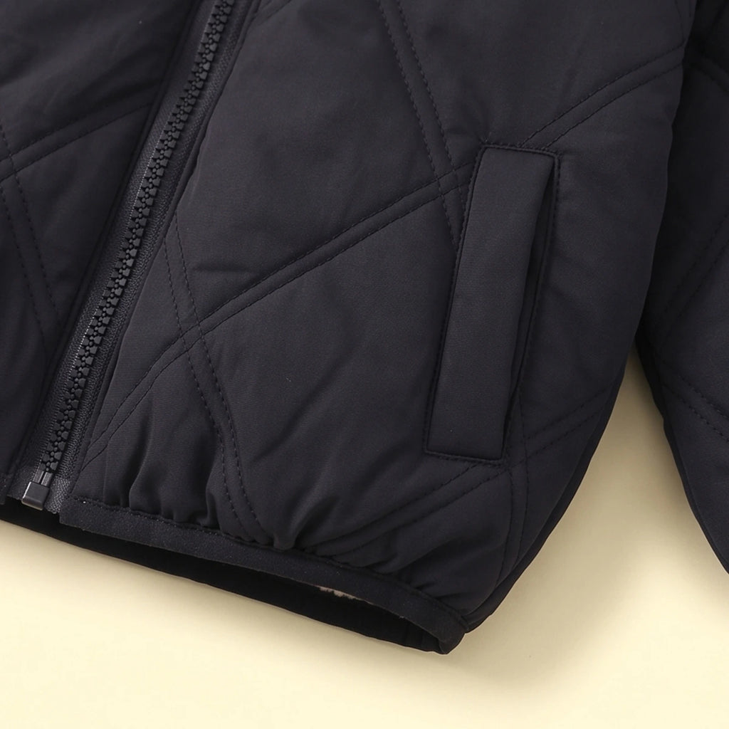 Boys Black Long Sleeve Hooded Puffer Jacket Coats & Jackets