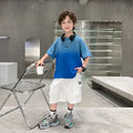 Boys Blue Ombre Print T-Shirt With Shorts Sets Sets Blue 5-6 Y