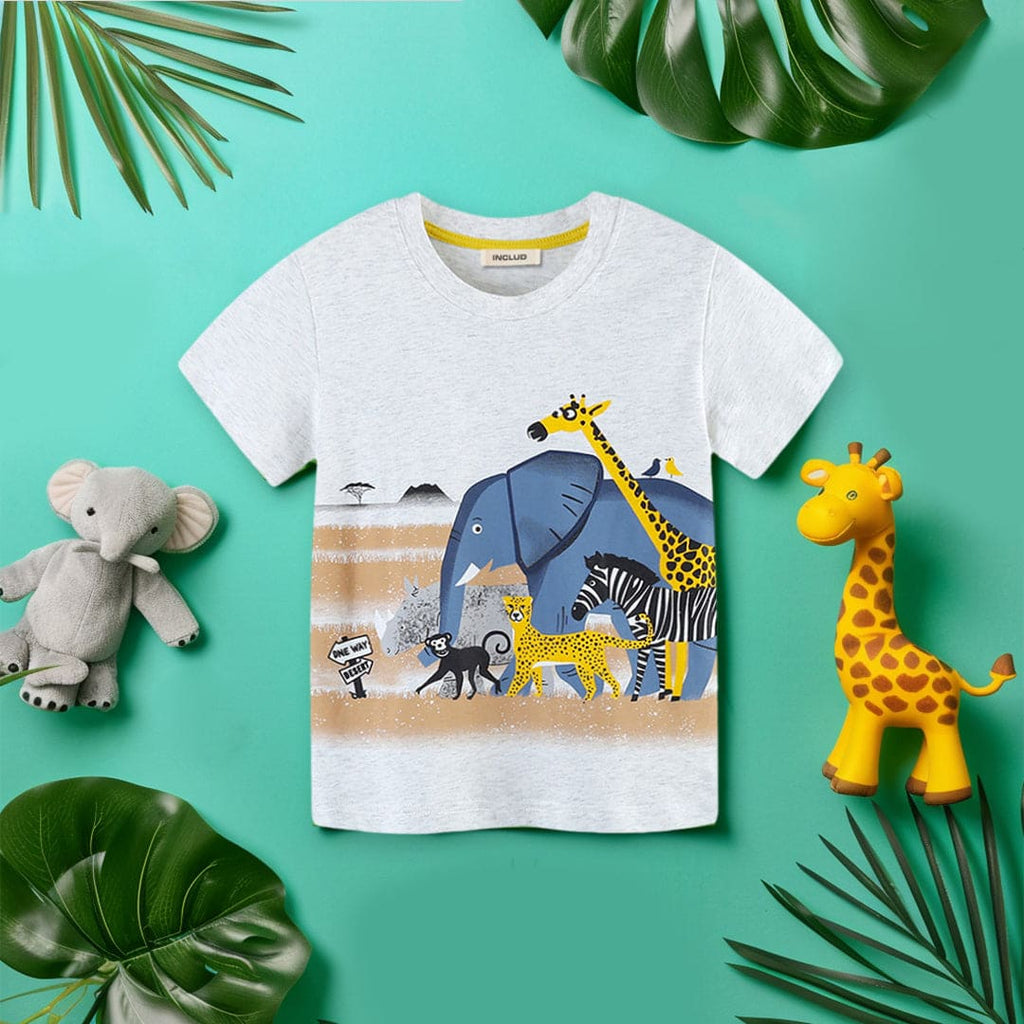 Boys Short Sleeve Animal Print T-Shirt