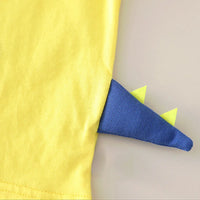 Boys Yellow Dinosaur Graphic Short Sleeve T-Shirt With Elasticated Shorts Sets 2 pc. Sets