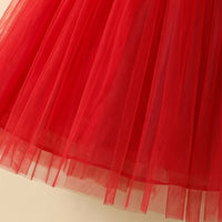 Girls Red Floral Applique Fit & Flare Party Dress Party Dresses