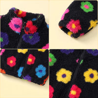 Girls Black Floral Long Sleeve Jacket Coats & Jackets