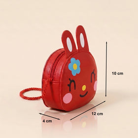 Girls Red Bunny Animal Print Sling Bag Sling Bags