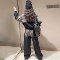 Girls Black Ombre Printed Sweatshirt With Pants Winter Co-ord sets 2 pc. Sets