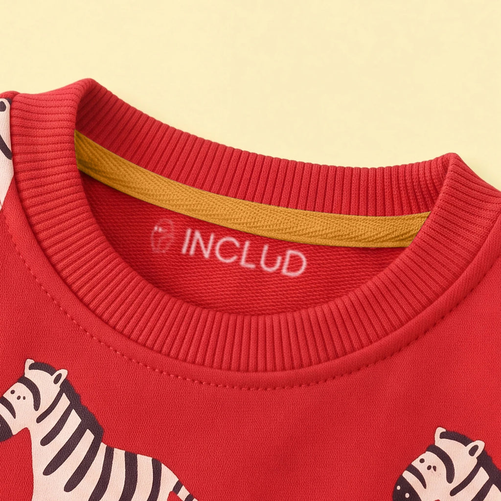 Boys Red Long Sleeve Animal Print Sweatshirt Sweatshirts & Hoodies