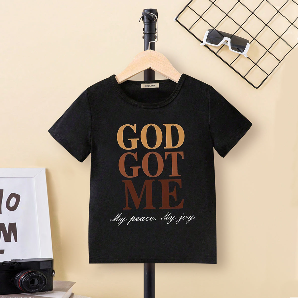 Boys Black Typographic Printed Regular Short Sleeves T-Shirt Tshirts Black 3-4 Y