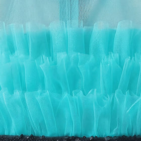 Girls Sea Green Ruffled Sleeveless Fit & Flare Party Dress Party Dresses