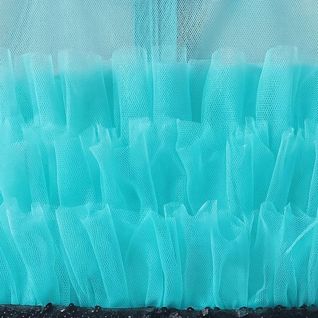 Girls Sea Green Ruffled Sleeveless Fit & Flare Party Dress Party Dresses