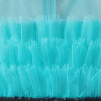 Girls Sea Green Ruffled Sleeveless Fit & Flare Party Dress Party Dresses