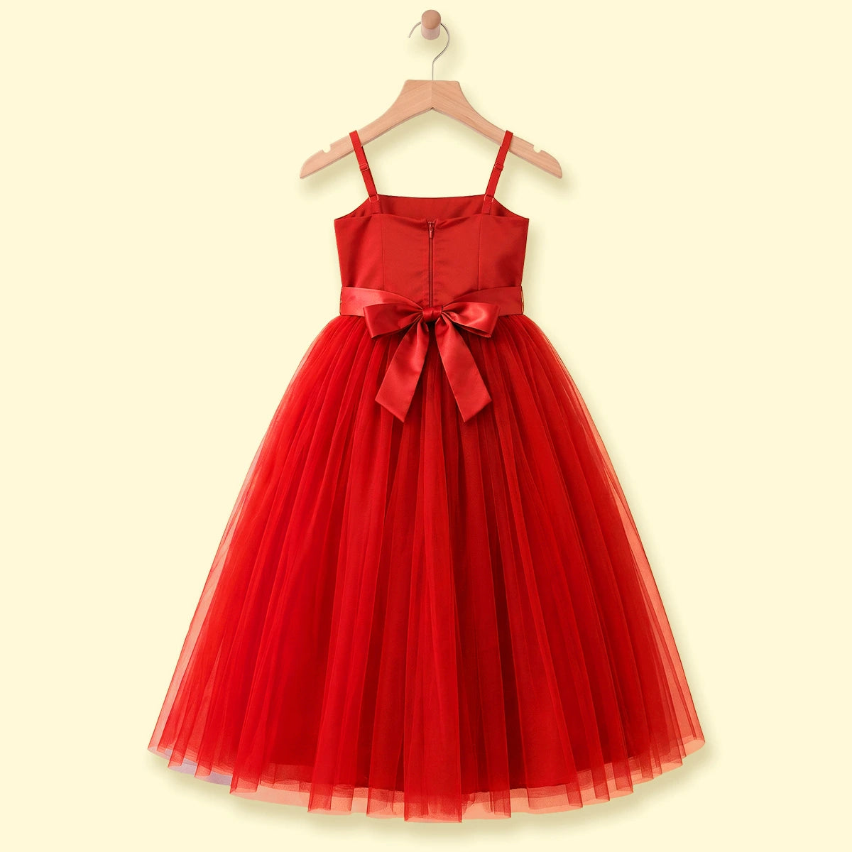 Girls Red Floral Applique Fit & Flare Party Dress Party Dresses