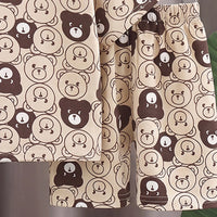 Boys Beige Short Sleeve Bear Print T-Shirt With Shorts Sets 2 pc. Sets