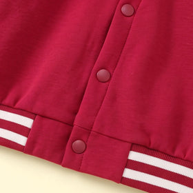 Boys Red Typography Print Jacket With Pants Sets 2 pc. Sets