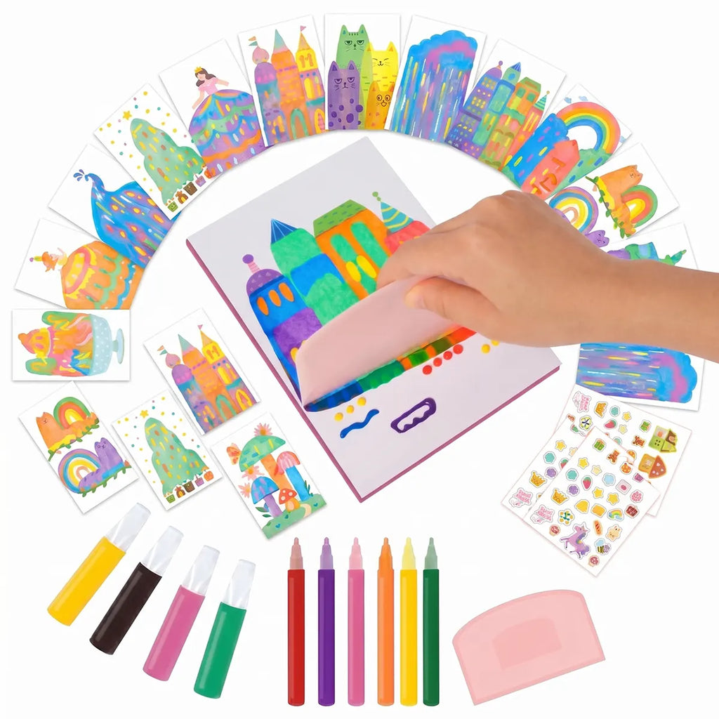Rainbow Scratch Art Kit for Kids -DIY Magic Scratch Painting Set with 20 Art Cards, Stickers & Creative Craft Activities Trending Accessories