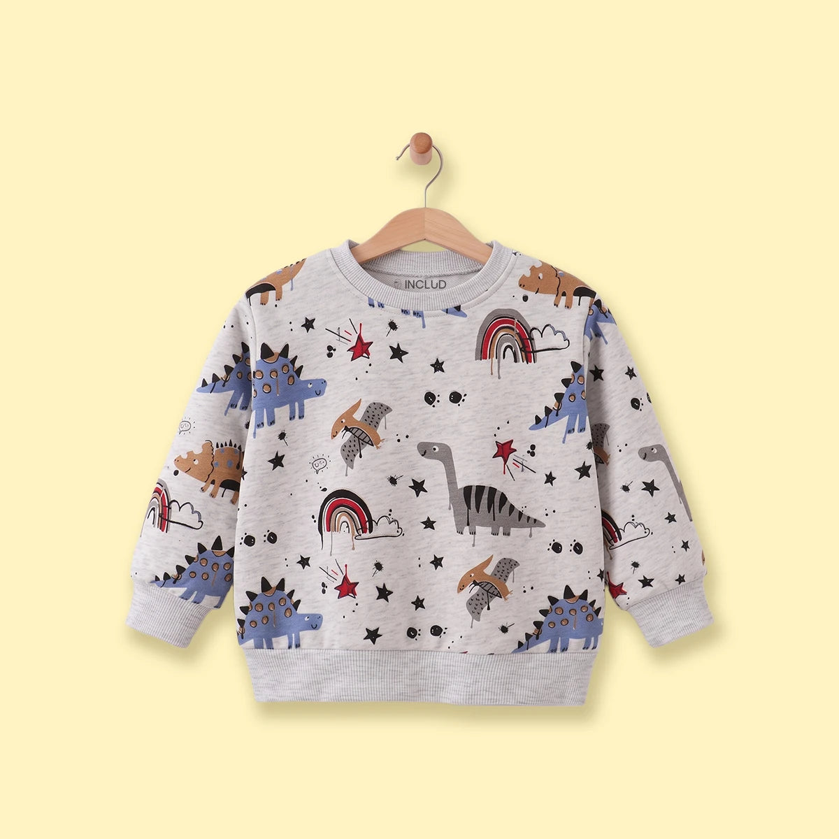 Boys Grey Graphic Round Neck Sweatshirt Sweatshirts & Hoodies Grey 1-2 Y