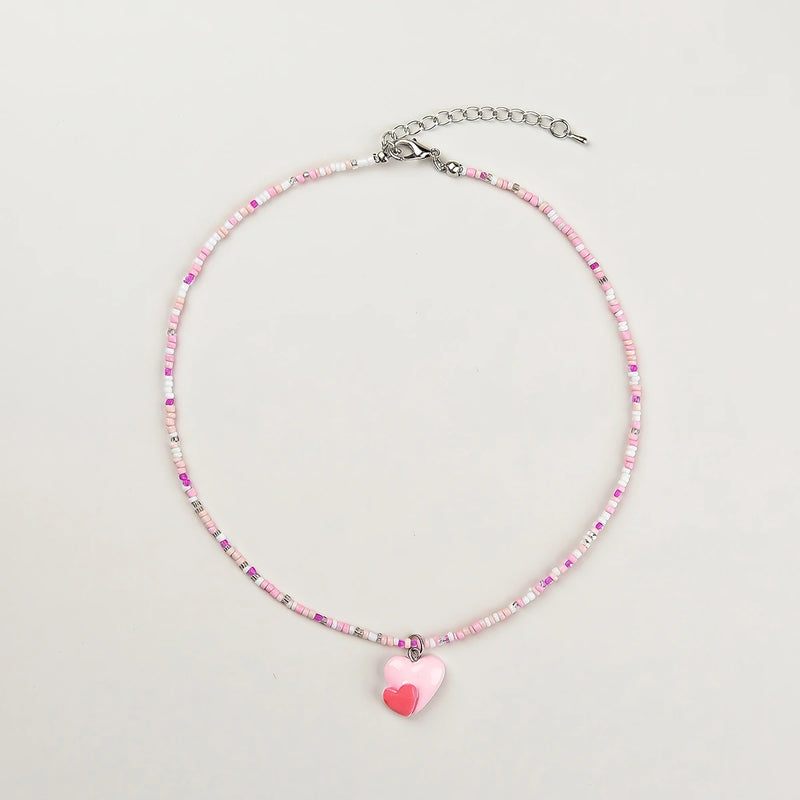 Pack Of 5 Girls Multicolour Charm Beaded Necklace Sets Necklace and Chains