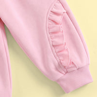 Girls Pink Peter Pan Collar Sweatshirt & Joggers Sets Sets