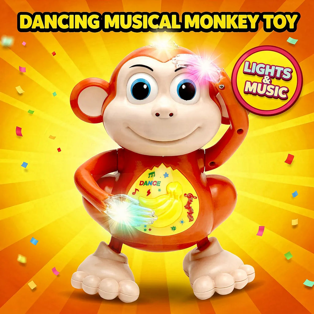 Kids Brown Musical Dancing Monkey Toy with Lights Trending Accessories