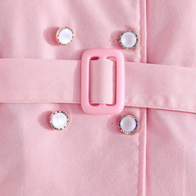 Girls Pink Butterfly Applique Sleeves Summer Blazer With Flared Pants Set 2 pc. Sets