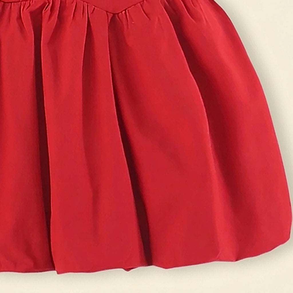 Girls Red Bunny Applique Balloon Dress Casual Dresses