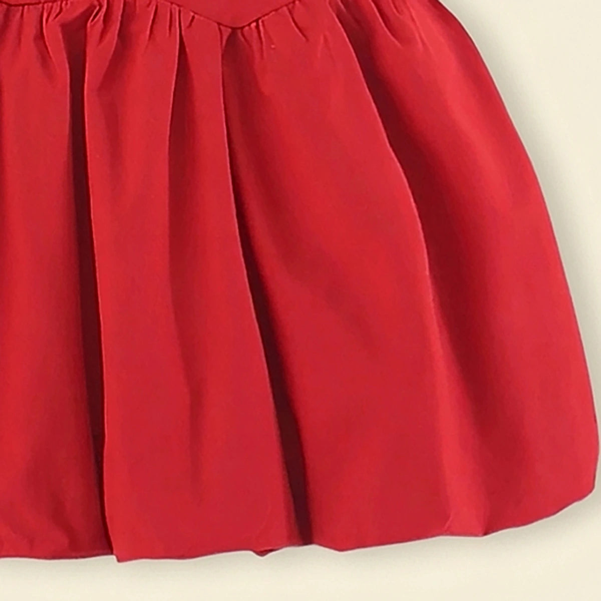 Girls Red Bunny Applique Balloon Dress Casual Dresses