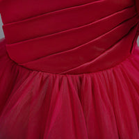 Girls Pleated Knee Length Party Dress Party Dresses   
