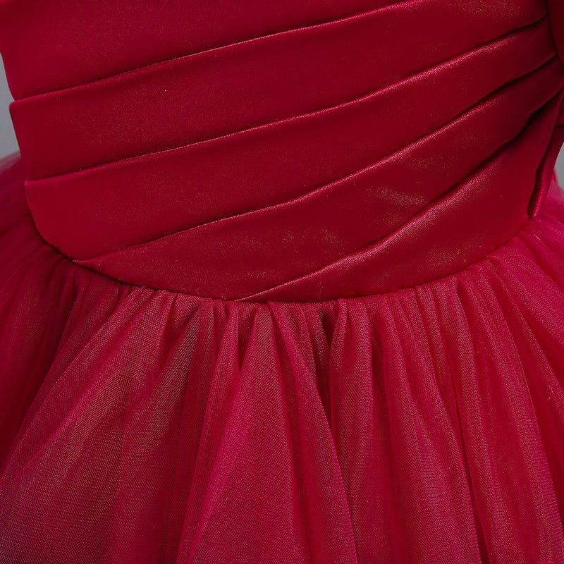 Girls Pleated Knee Length Party Dress Party Dresses   