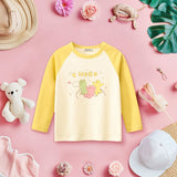 Girls Printed Raglan Sleeves T-shirt