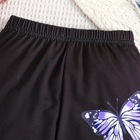Girls Black Butterfly Print Leggings Multipack Set - Pack of 3 Leggings & Tights