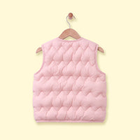 Girls Light Pink Quilted Sleeveless Jacket Coats & Jackets