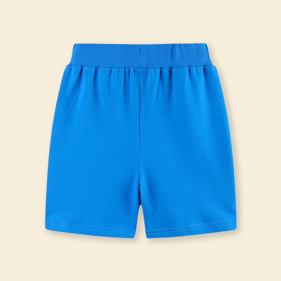 Boys Dinosaur Embroidery Rib Waist Shorts Shorts   