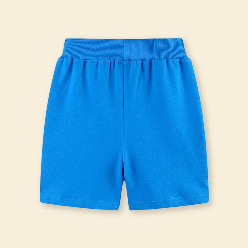 Boys Dinosaur Embroidery Rib Waist Shorts Shorts   