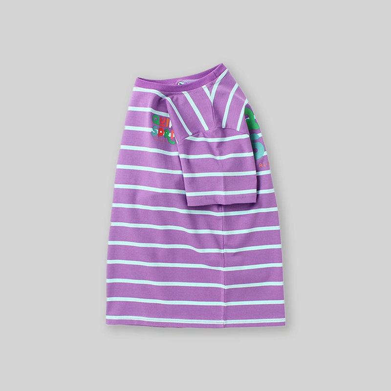 Girls Striped Short Sleeves T-Shirt Tshirts   