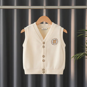 Boys Apricot Sleeveless Sweater Cardigan Sweaters & Cardigans Apricot 1-2 Y