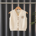Boys Apricot Sleeveless Sweater Cardigan Sweaters & Cardigans Apricot 1-2 Y