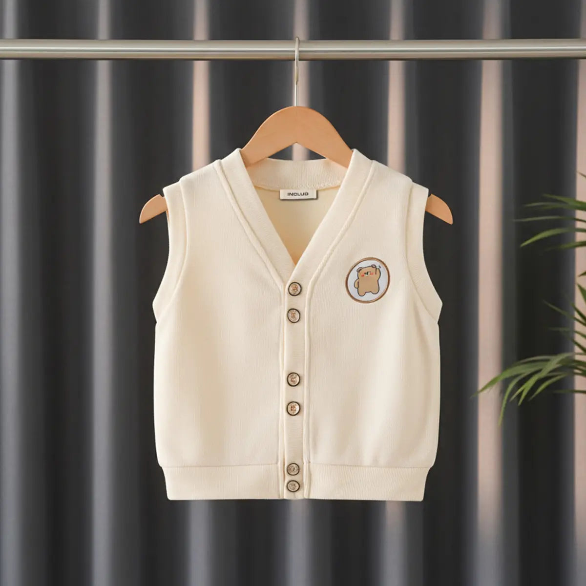 Boys Apricot Sleeveless Sweater Cardigan Sweaters & Cardigans Apricot 1-2 Y