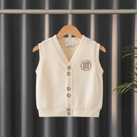Boys Apricot Sleeveless Sweater Cardigan Sweaters & Cardigans Apricot 1-2 Y