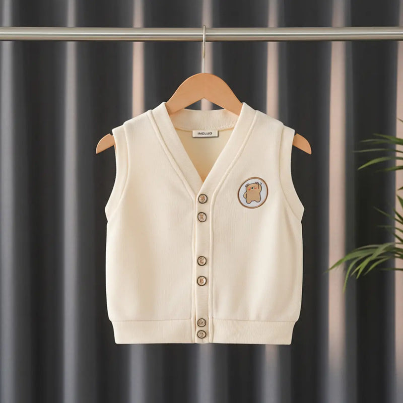 Boys Apricot Sleeveless Sweater Cardigan Sweaters & Cardigans Apricot 1-2 Y