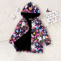 Girls Multicolor Floral Printed Hooded Front Open Winter Jacket Coats & Jackets Multicolor 3-4 Y