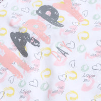Girls Pink Heart Printed Short Sleeves T-Shirt With Shorts Sets Sets