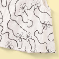 Girls White Floral Sleeveless Top With Pants Sets 2 pc. Sets