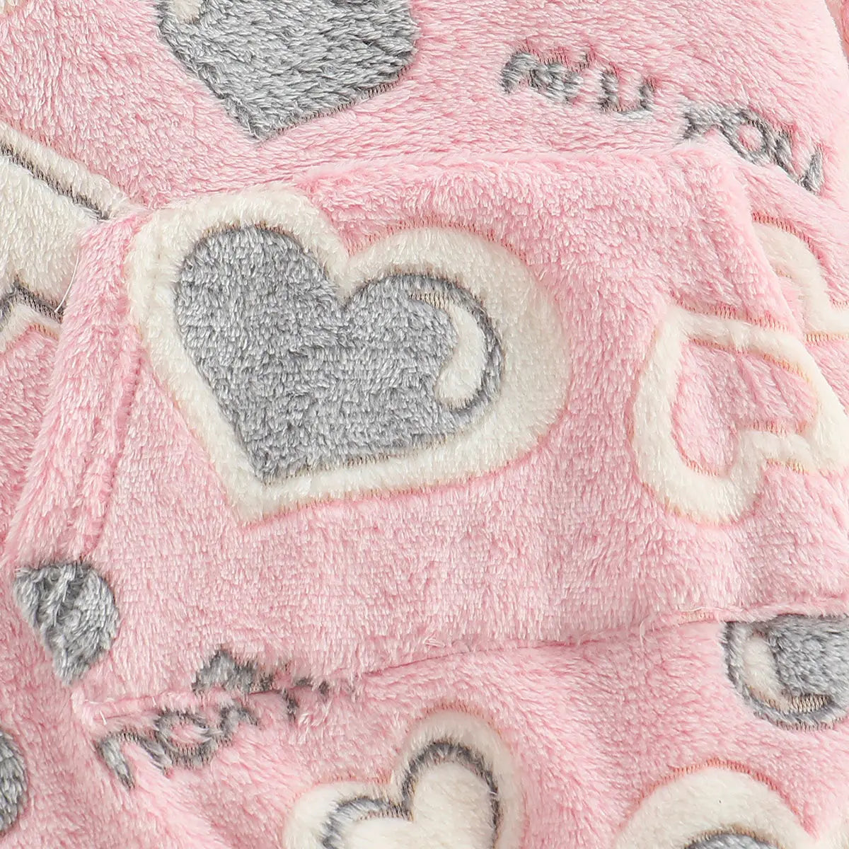 Girls Pink Heart Self-Design Hooded Sweatshirt Sweatshirts & Hoodies