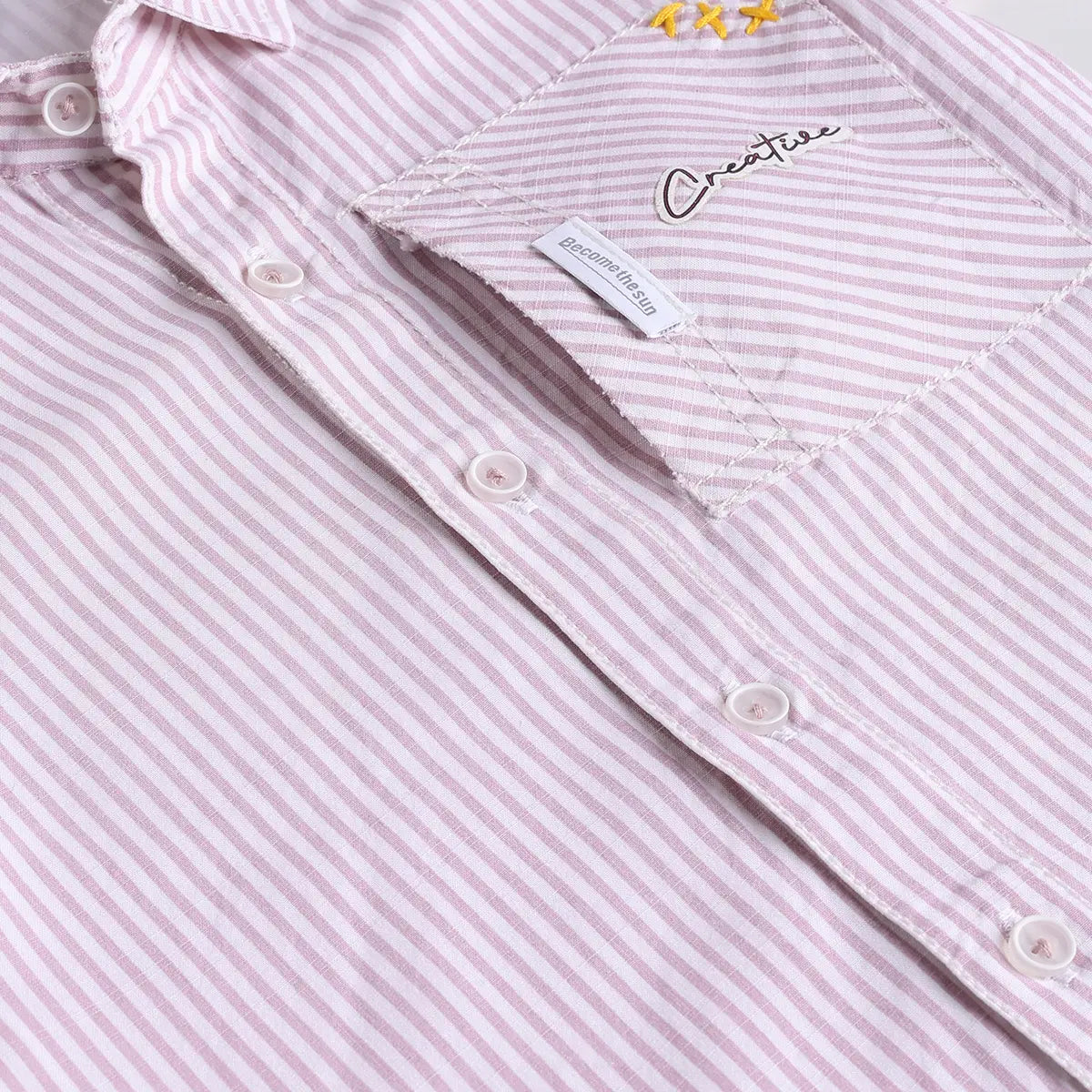 Boys Pink Stripes Short Sleeves Shirt With Printed T-Shirt & Shorts Sets Sets