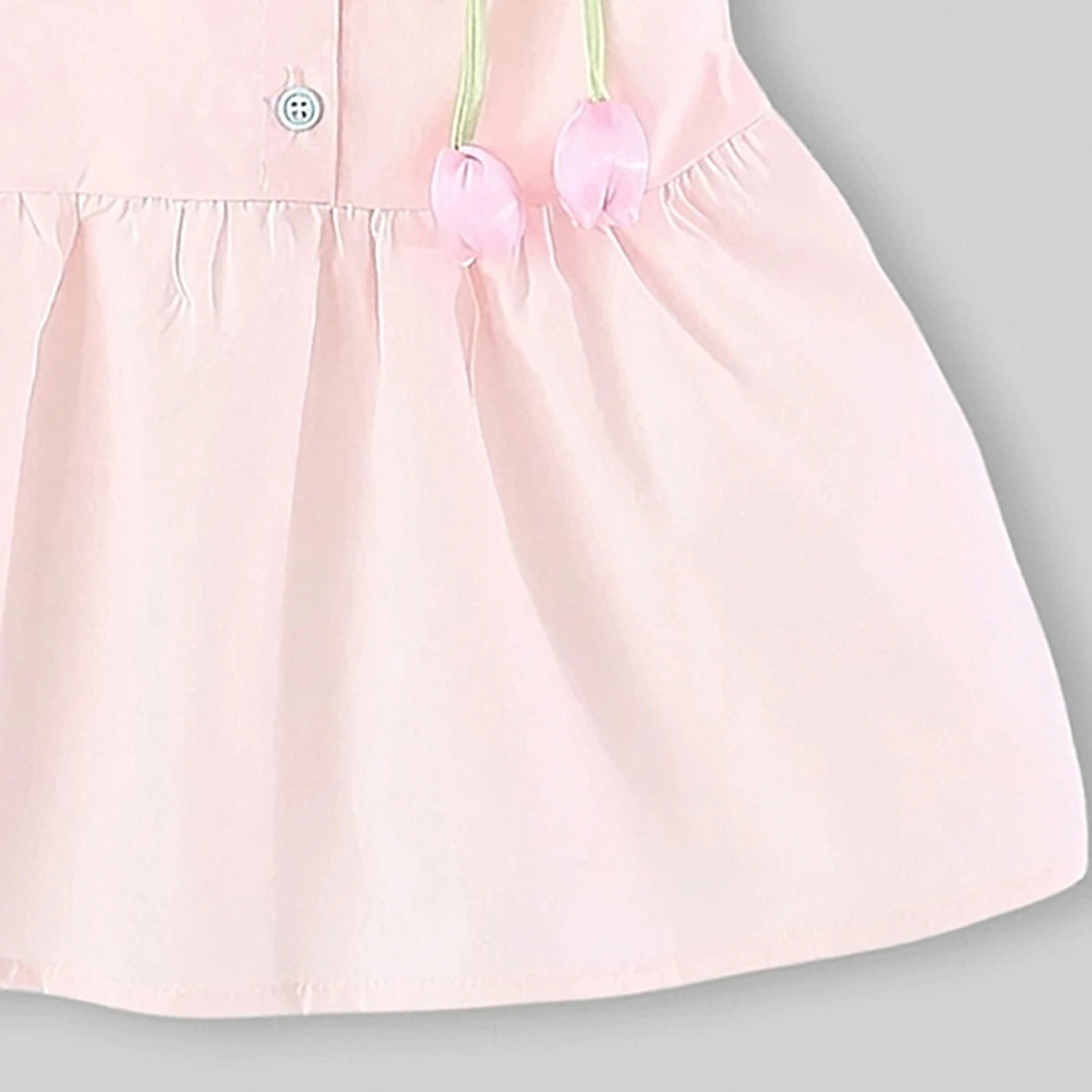 Girls Light Pink Floral Embroidered A-line Dress Casual Dresses