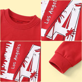 Boys Red Typography Print Long Sleeve Sweatshirt Sweatshirts & Hoodies