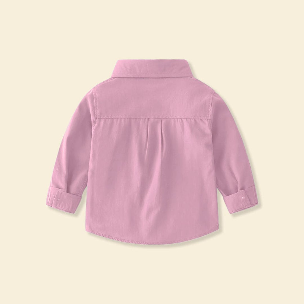 Boys Pink Long Sleeve Regular Shirt Shirts   