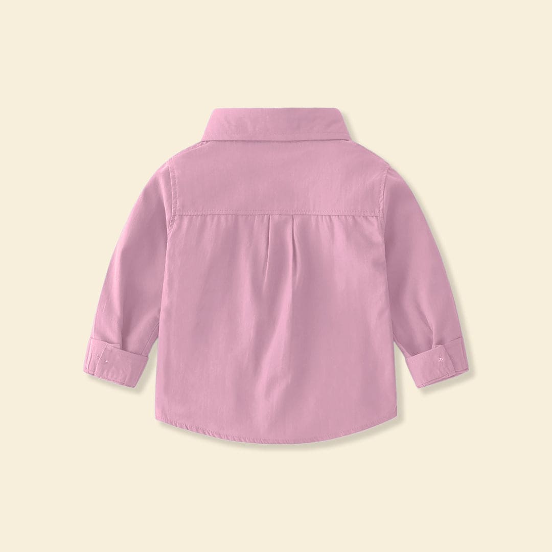Boys Pink Long Sleeve Regular Shirt Shirts   
